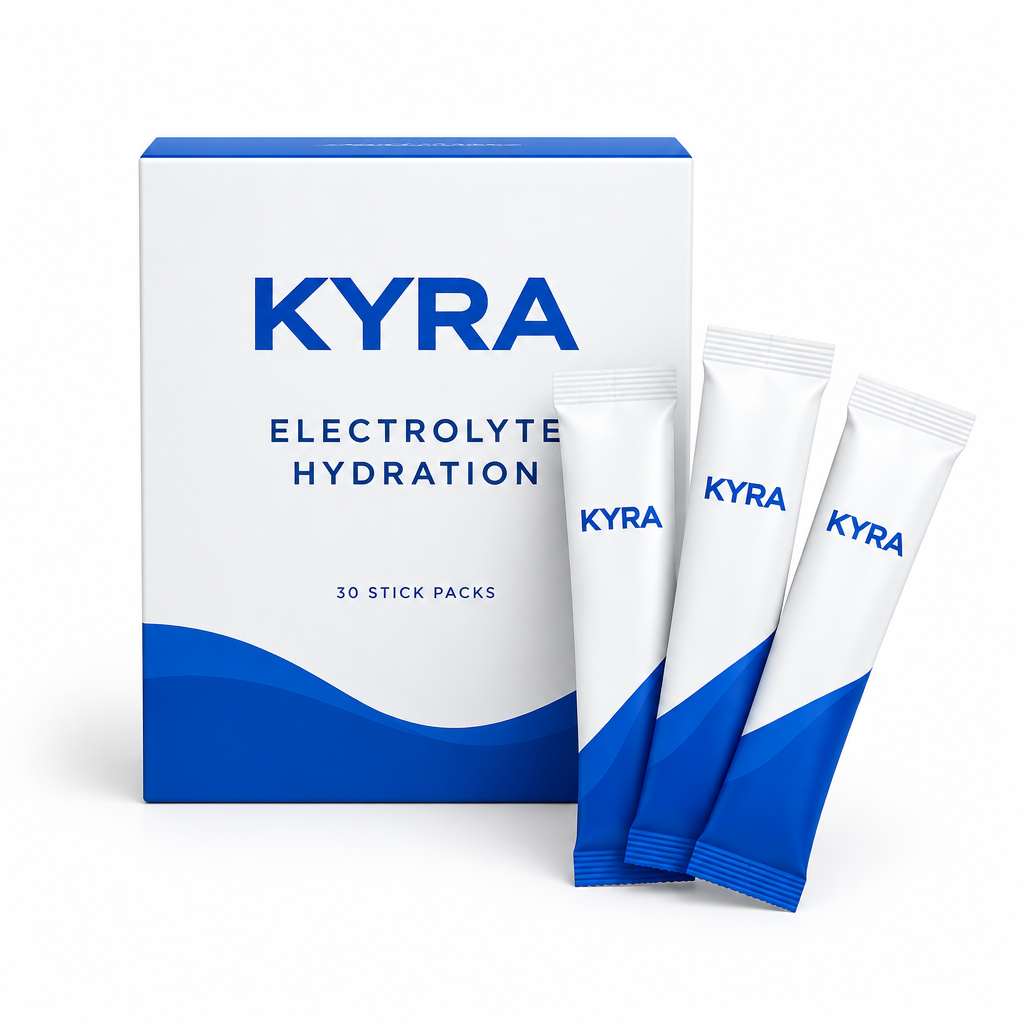 KYRA Electrolyte Hydration Mix box with stick packs
